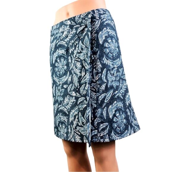 Rip Skirts Dresses & Skirts - Rip Skirt Blue Rustica Denim Print Adjustable Wrap Waist Lightweight Comfort
